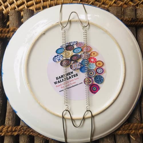 EARTHENWALLPLATES artificial wall plates dark blue floral