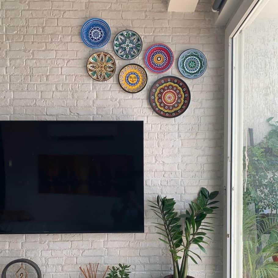 EARTHENWALLPLATES artificial wall plates floral design - top_view