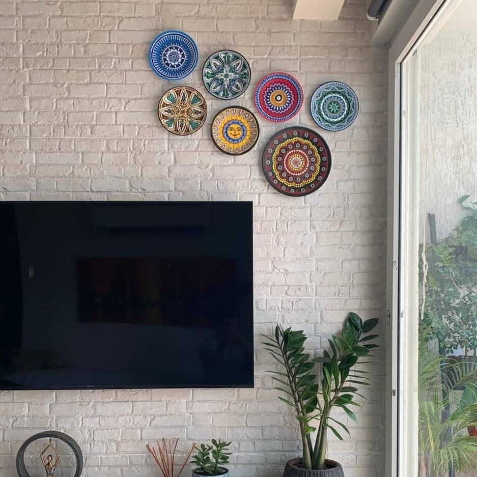 EARTHENWALLPLATES  artificial wall plates sky blue theme