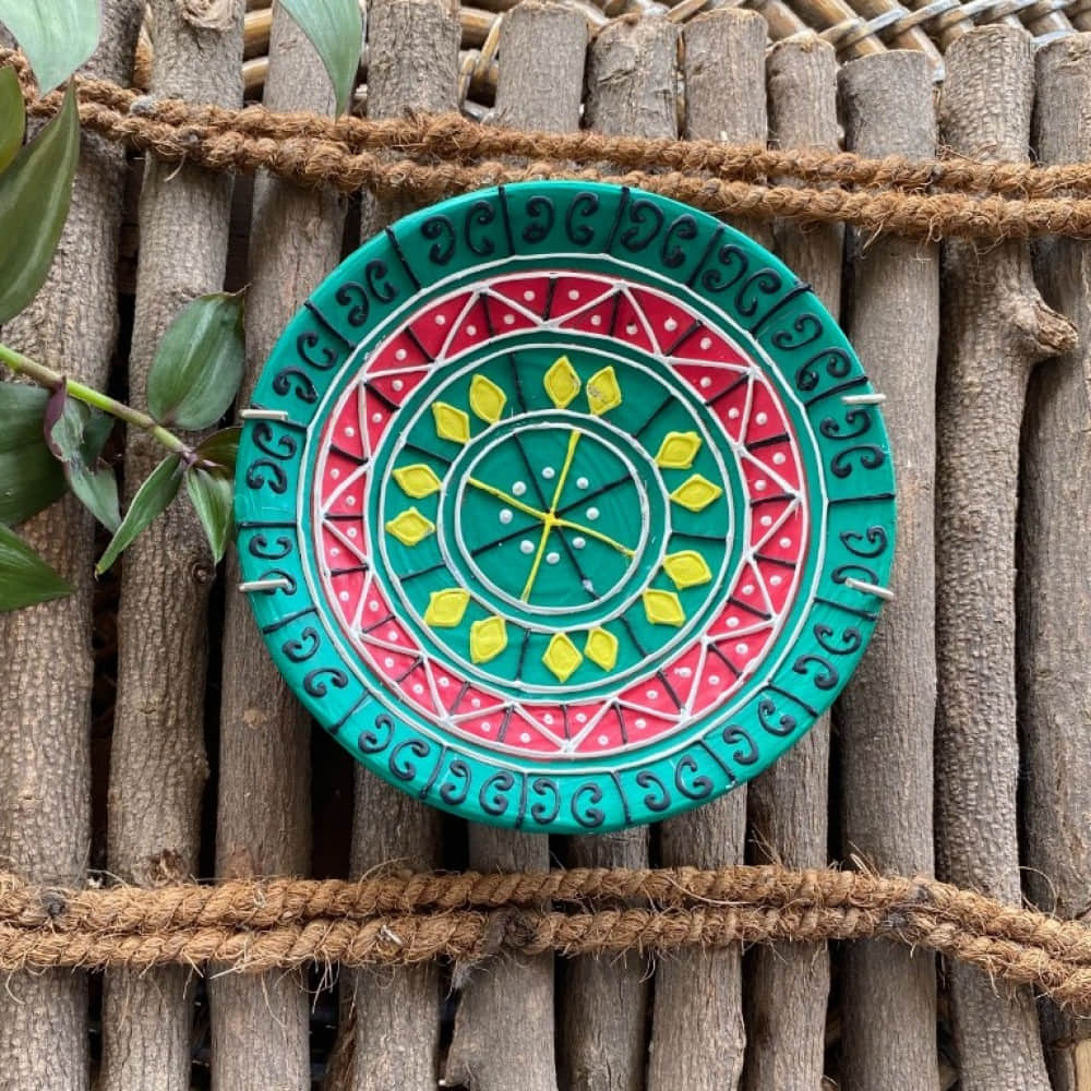 EARTHENWALLPLATES  artificial wall plates sky blue & pink - photo