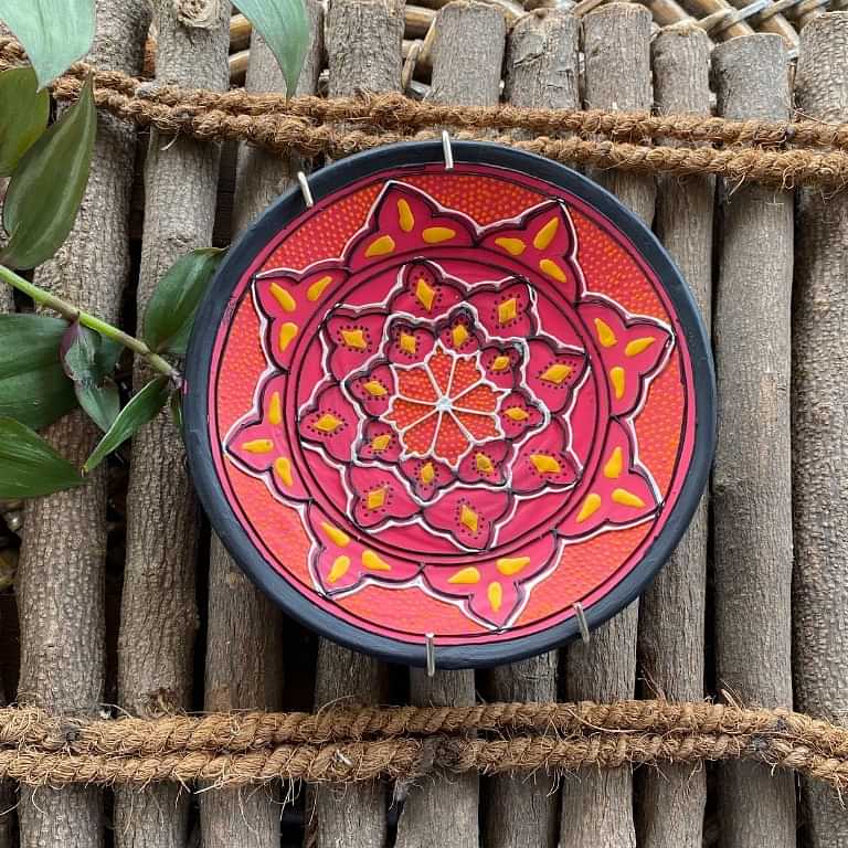 EARTHENWALLPLATES  artificial wall plates pink - photo