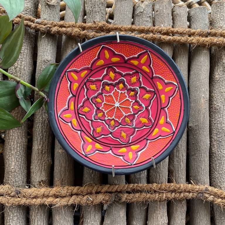 EARTHENWALLPLATES  artificial wall plates pink