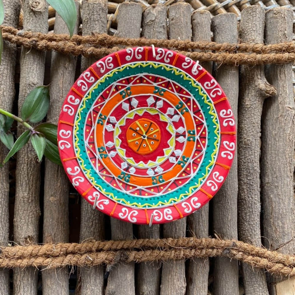 EARTHENWALLPLATES artificial wall plates pink & blue - photo