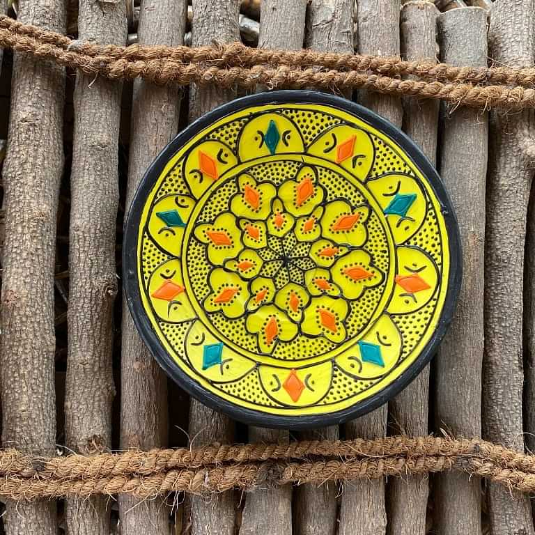 EARTHENWALLPLATES artificial wall plates yellow - photo