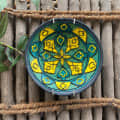EARTHENWALLPLATES  artificial wall plates yellow and blue - photo