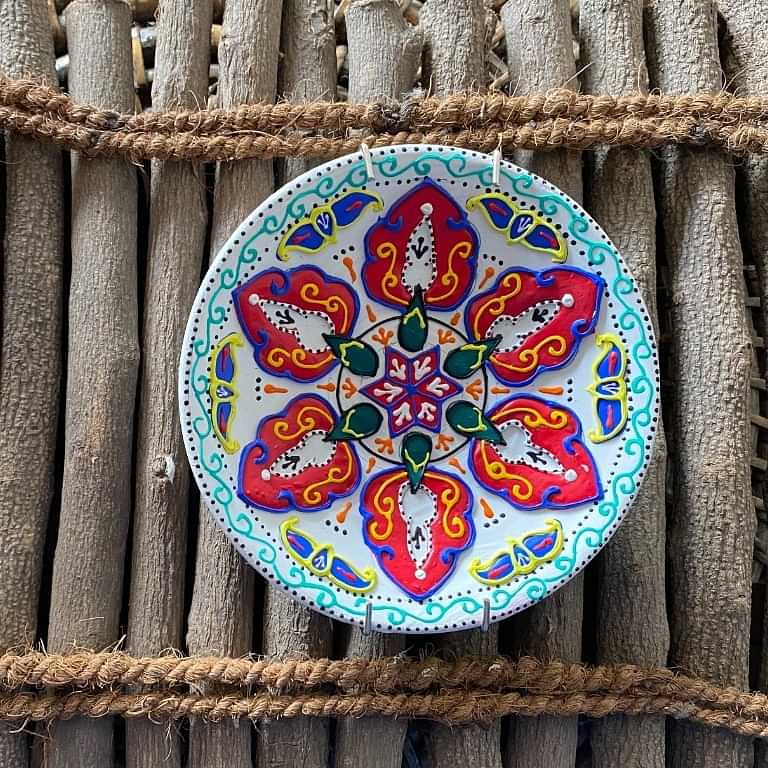 EARTHENWALLPLATES (Artificial Wall Plates) in pink & blue - photo