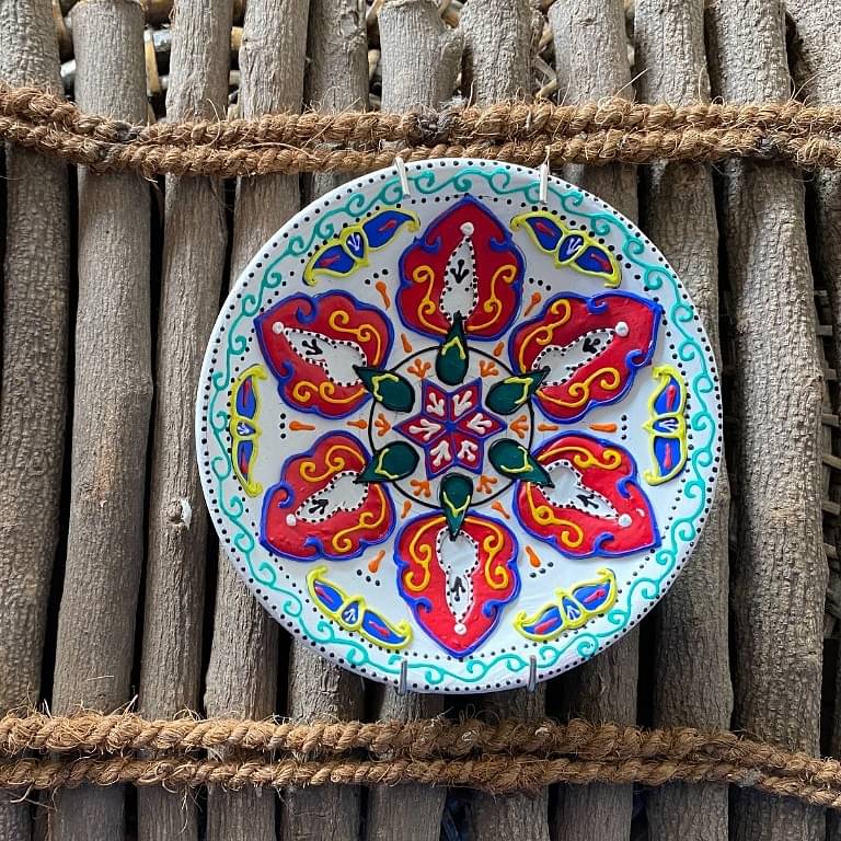 EARTHENWALLPLATES (Artificial Wall Plates) in pink & blue