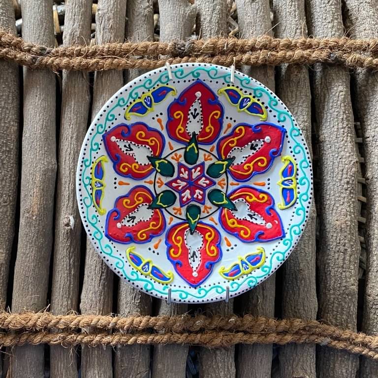 EARTHENWALLPLATES (Artificial Wall Plates) in pink & blue