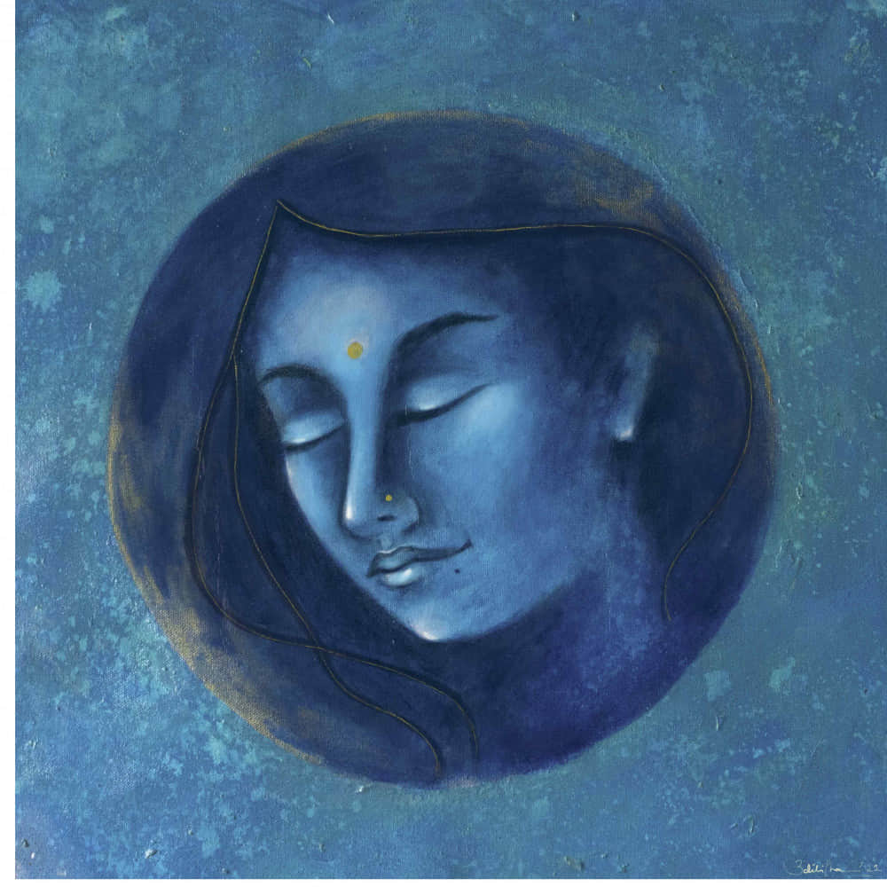 lady slef Introspection painting - photo