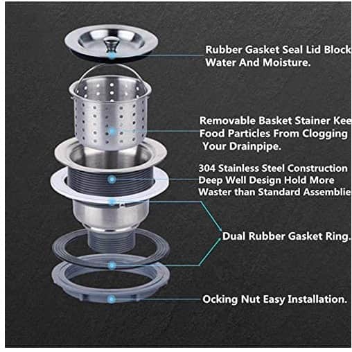Stainless steel heavy basket sink coupling/jaali 4inch - front_view