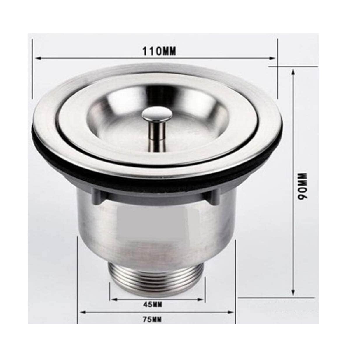Stainless steel heavy basket sink coupling/jaali 4inch - rear_view