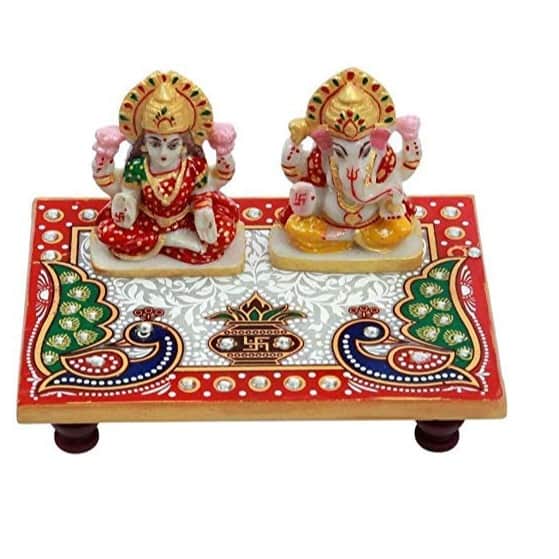 God Ganesha and Laxmi chowki - rear_view