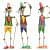 Wrought Iron Human Figurines In Multicolour - rear_view