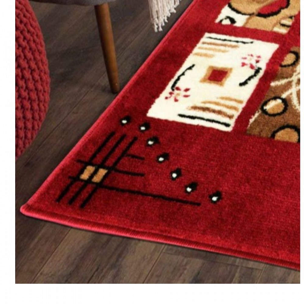 Red Soft Polypropylene Rectangle Shape Carpet (50 X 150 CM ) - photo