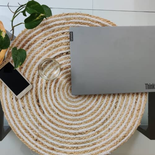 Recho Jute Mat Placemat, Home Decorative, Table decor, Doormat, small rug/ Rags Home Decor, Bohemian Style (20 Inch)
