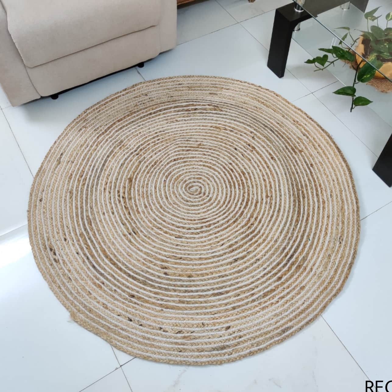 Recho Boho Large (110 cm diameter) Rug Round, Home Decorative, Floor Rag - front_view