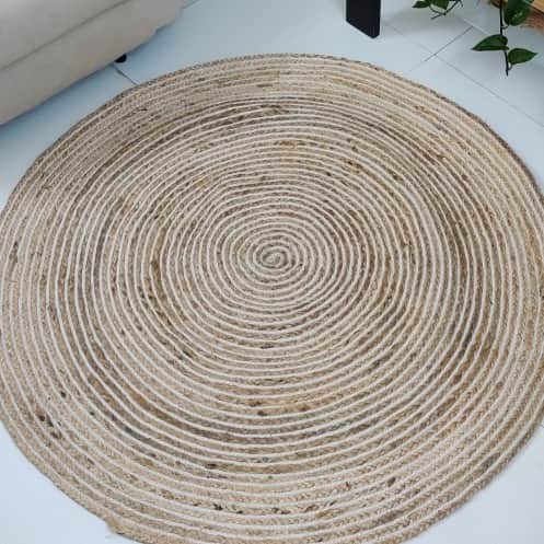 Recho Boho Large (110 cm diameter) Rug Round, Home Decorative, Floor Rag - rear_view