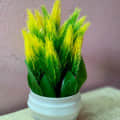 Artificial Green Yellow Leaf Plant - photo