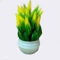 Artificial Green Yellow Leaf Plant - rear_view