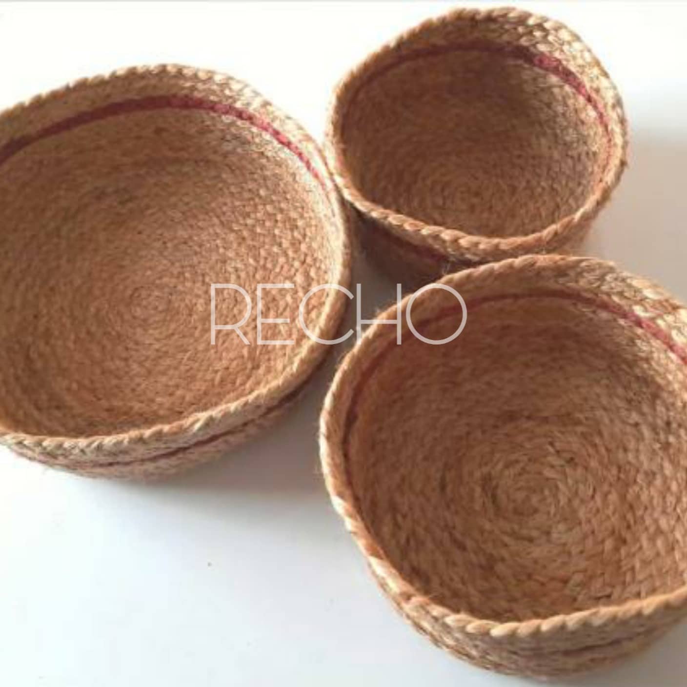 Recho Jute Baskets | Planter Pot Cover | Hand Made | Useful For Decor, Storage, Essentials, Accessories, Craft