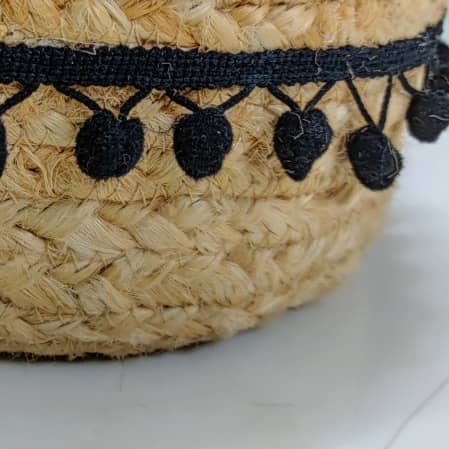 Recho Woven Jute Baskets with PomPom Lace - Set of 2, for Plants, Organizer, Storage, Make up