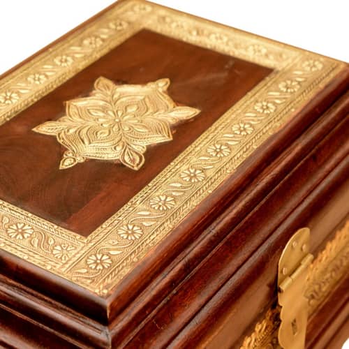 Wooden Box Brass ftd.