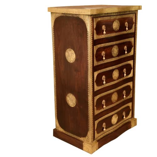 Wooden Sideboard Brass FTD