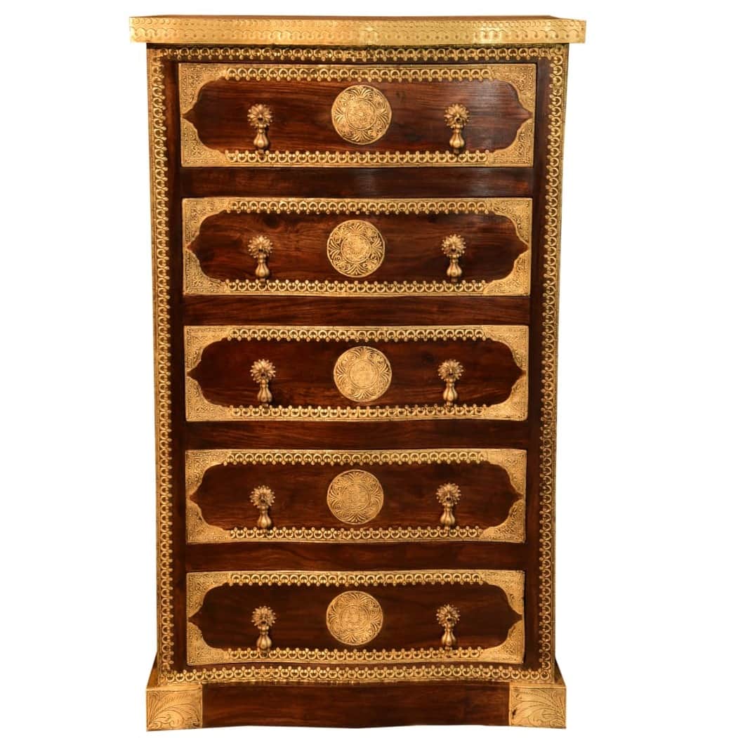 Wooden Sideboard Brass FTD - front_view