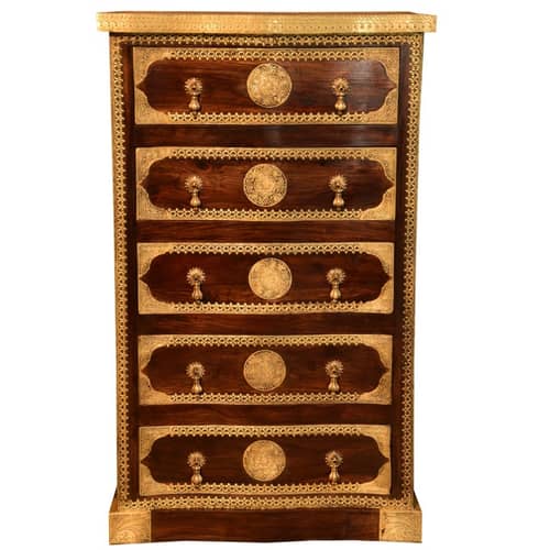 Wooden Sideboard Brass FTD