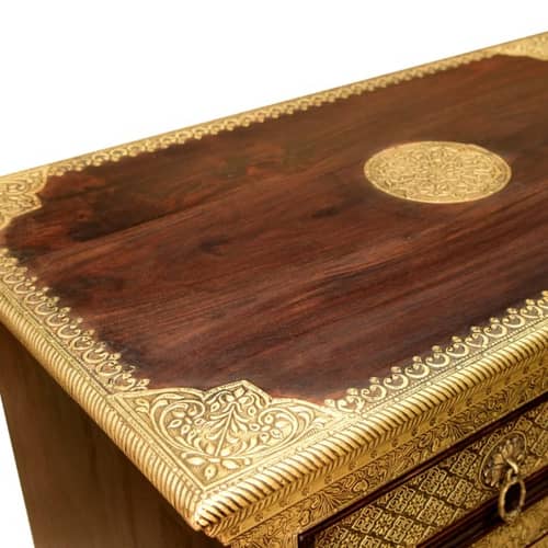 Wooden Sideboard Brass FTD