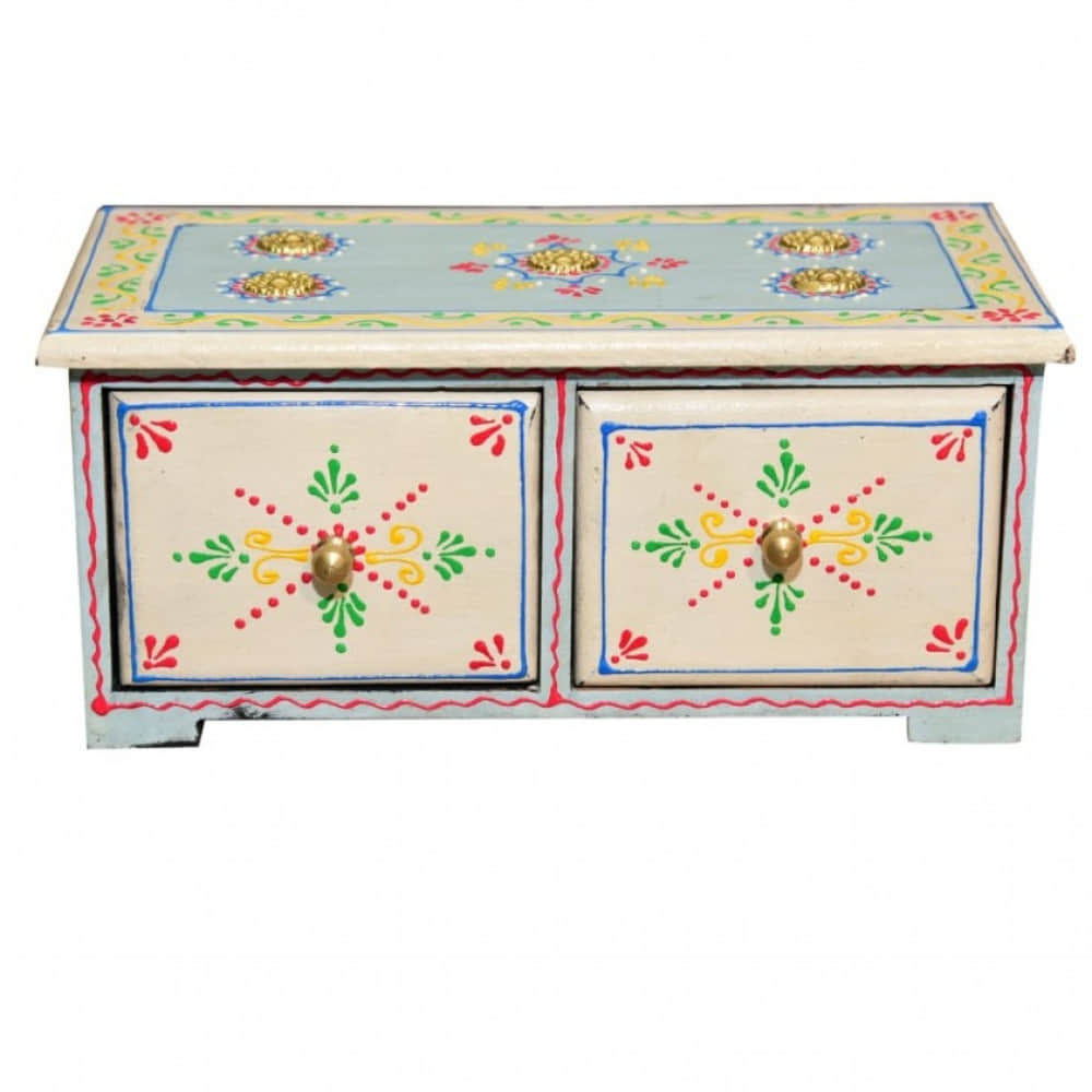 Wooden drawer chest painted - photo