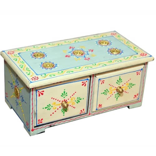 Wooden drawer chest painted