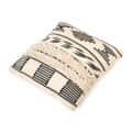 Nomaadi Boho Black & Ivory Fuzzy 18 x 18 Inches Handcrafted Cotton Cushion, Throw Pillow Cover for Home Decor Handmade Rug Pillow Cover for Sofa Antique Design Cushion Cover for Living Room Decor | Pack of 1 - front_view