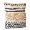 Nomaadi 20 x 20 Inches Cotton & Jute Cushion Denim Ethnic Throw Pillow Cover for Home Decor Hand Woven Rug Pillow Cover for Sofa Antique Design Cushion Cover for Living Room Decor | Pack of 1 - top_view