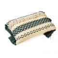 Nomaadi Boho Rectangle Jute Cushion Cover with Tassel - 16x24 Inches, Cream & Bottle Green - top_view