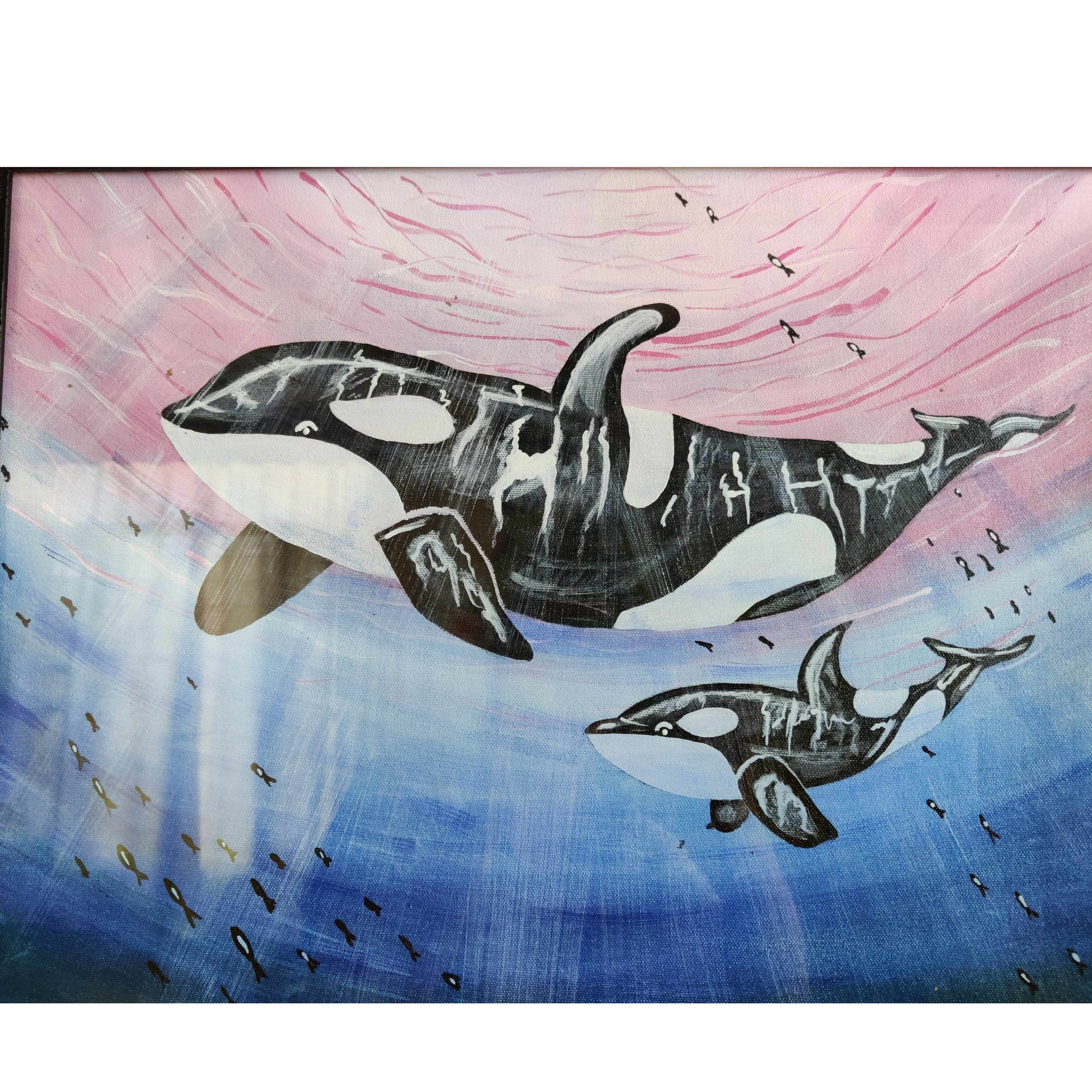 The Orca's Marine Beauty Wall Painting - front_view