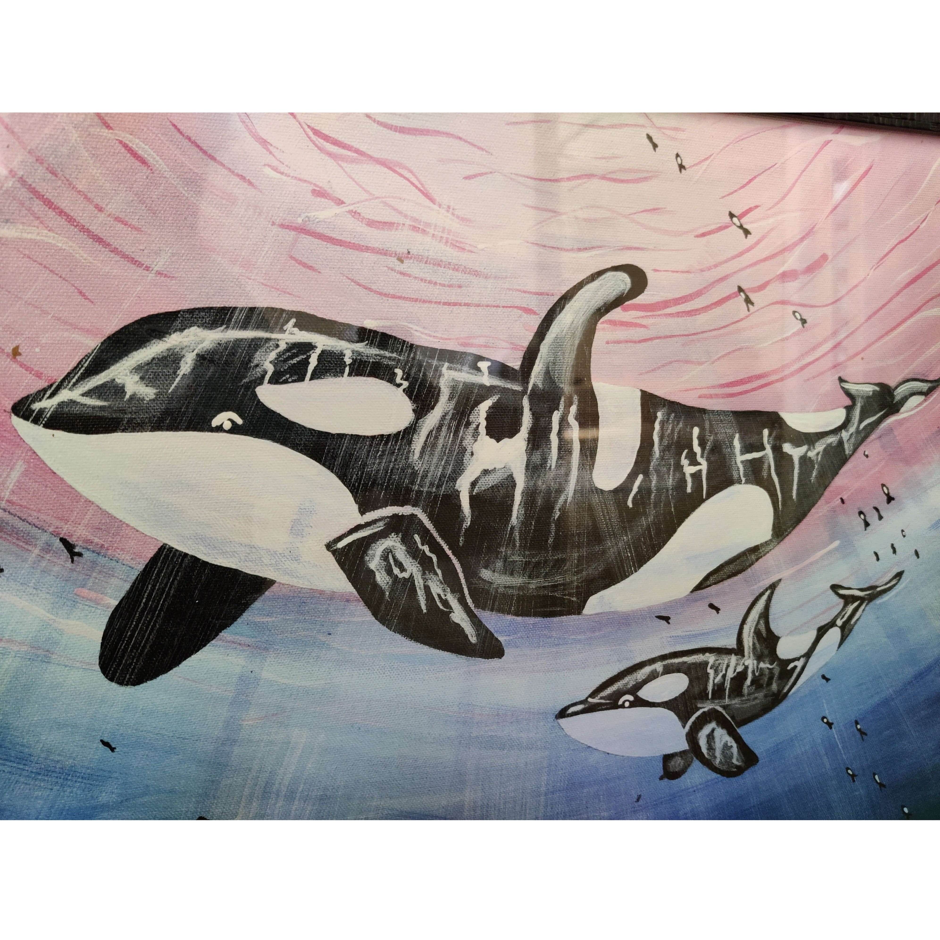 The Orca's Marine Beauty Wall Painting - top_view