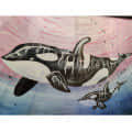 The Orca's Marine Beauty Wall Painting - top_view