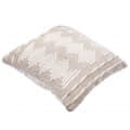 Nomaadi Ankara Cotton Beige Cushion Cover Square Handmade Boho Pillow for Decor Home, Sofa, Couch & Bed Room (18x18 Inches) - front_view