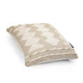 Nomaadi Ankara Cotton Beige Cushion Cover Square Handmade Boho Pillow for Decor Home, Sofa, Couch & Bed Room (18x18 Inches) - top_view