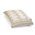 Nomaadi Ankara Cotton Beige Cushion Cover Square Handmade Boho Pillow for Decor Home, Sofa, Couch & Bed Room (18x18 Inches) - rear_view