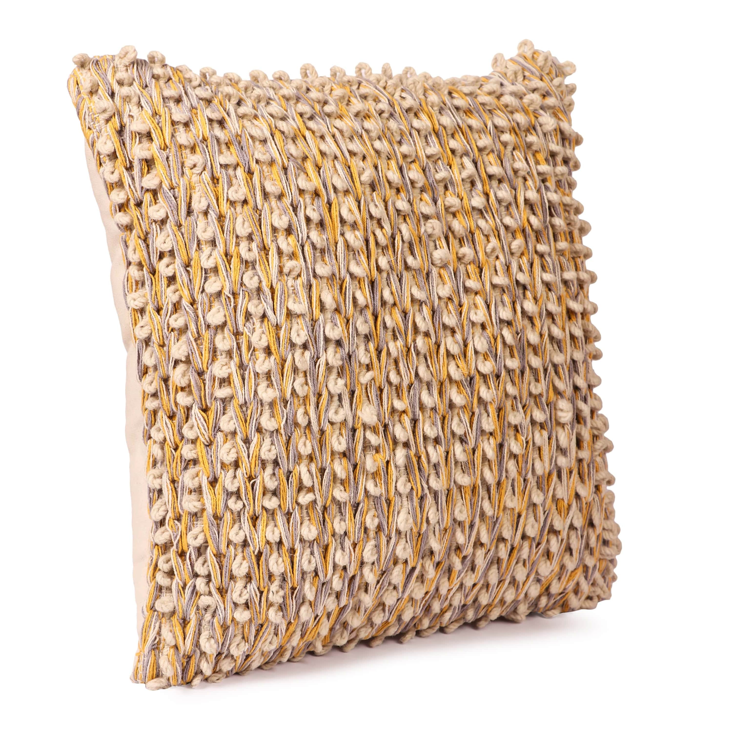 Nomaadi Embroidered Chrysler Boho Handmade Multi Color Decorative Throw/Pillow, Cushion Cover Pack of 1 (20x20 inch / 50x50 cms.) - rear_view