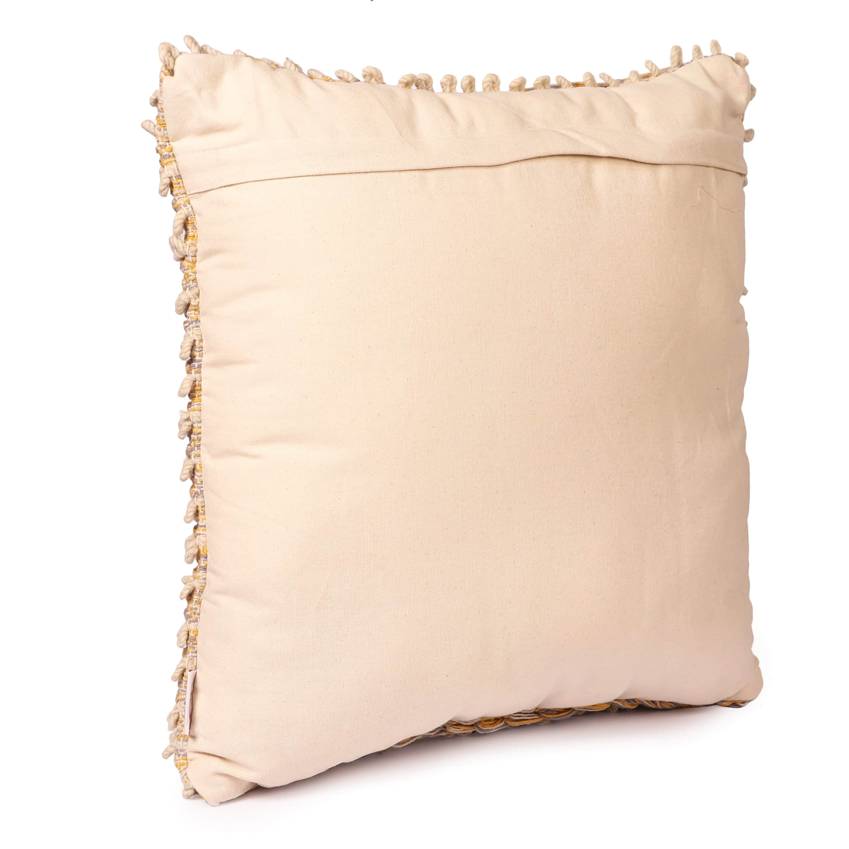 Nomaadi Embroidered Chrysler Boho Handmade Multi Color Decorative Throw/Pillow, Cushion Cover Pack of 1 (20x20 inch / 50x50 cms.) - left_view