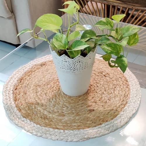 Recho Jute Mat Placemat, Home Decorative, Table decor, Home Decor, Bohemian Style (14 Inch)