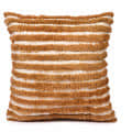 Nomaadi Fuzzy Golden Brown Textured & Tufted Boho Soft Cushion Cover (Pack of 1, 20x20 inch) - photo