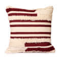 Nomaadi Fuzzy Wine & Neutral Boho Style Handmade Throw/Pillow Cushion Cover (Size- 20x20 inches / 50x50 cms) - photo