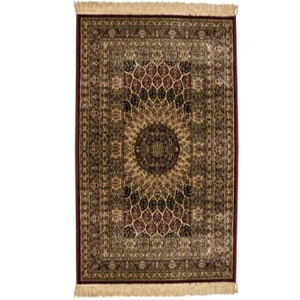 Viscose Carpet, 5x7 FT, 6mm Thick Oriental and Black,beige and multi-color Traditional Carpet - top_view
