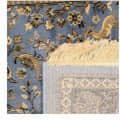 Kashmiri Design Viscose Machine Made Carpet Oriental Blue Color Size 5x7 in feet Washable - front_view