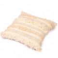 Nomaadi Boho Natural Color Coastal Cotton Soft Cushion Cover with Pillow Insert for Sofa, Bed & Home Decor (Size- 20x20 inches) - top_view