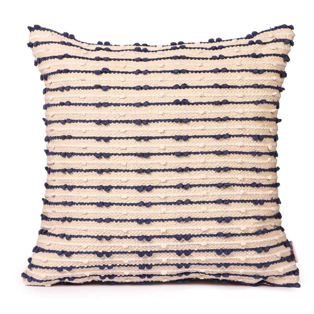 Nomaadi Blue & Neutral Horizon Boho Cushion Cover for Sofa, Bed & Home Decor - 20x20 inches - photo